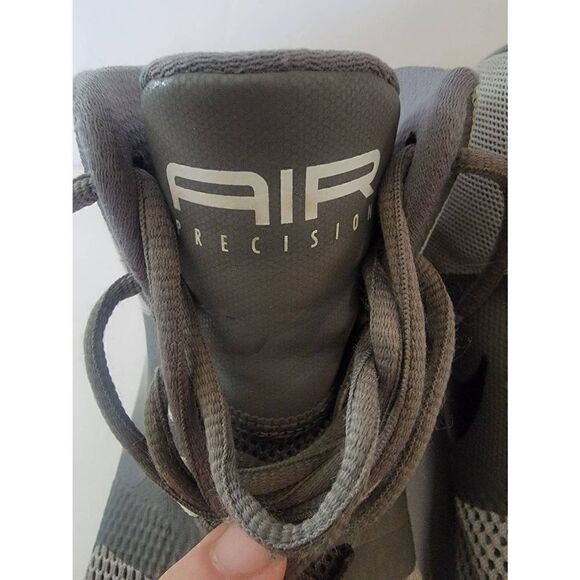 Nike Air Precision Men's Gray And White Hi Top Lace-Up Sneakers Size 9 - Picture 2 of 7